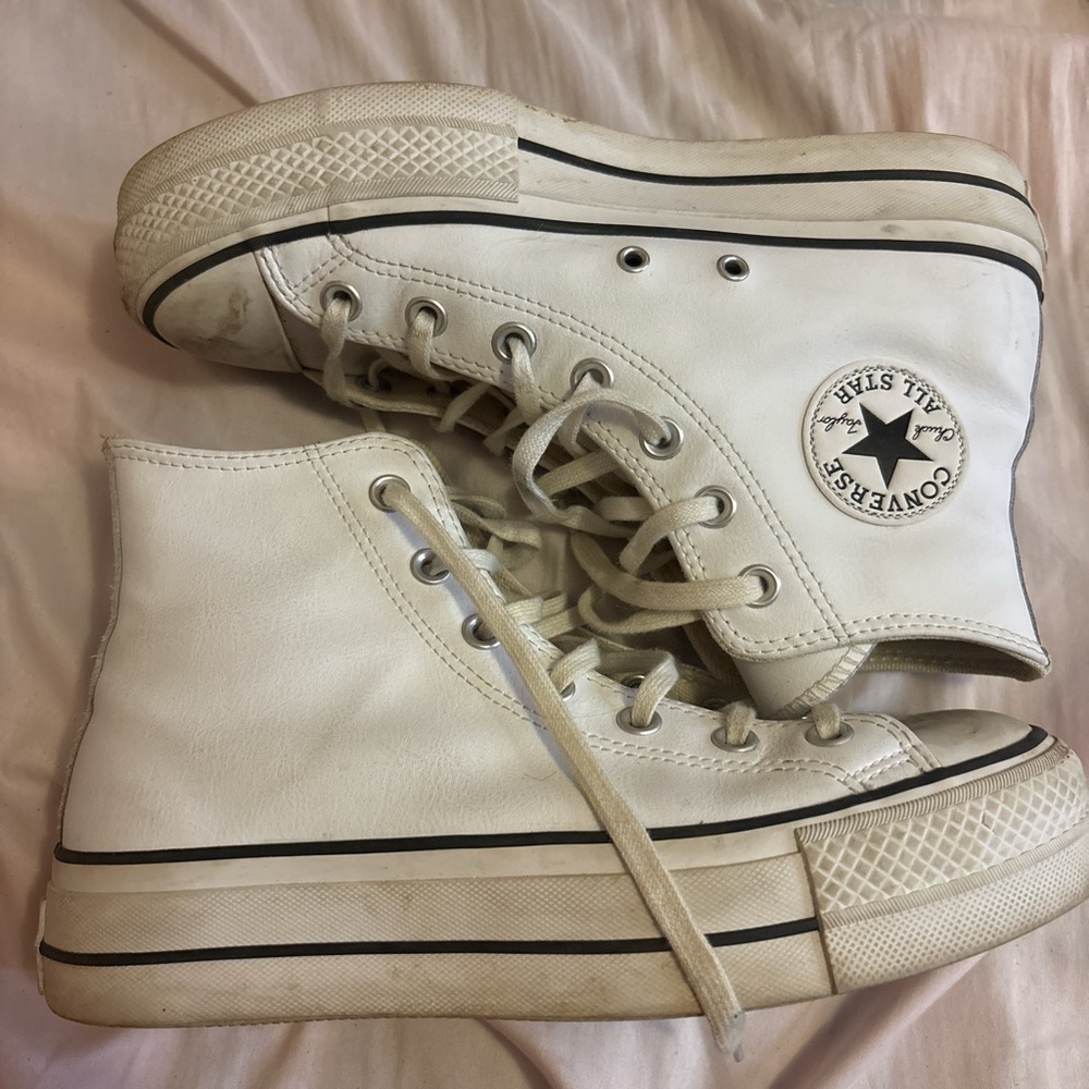 Converse Cream High-Top Sneakers - Picture 2 of 3